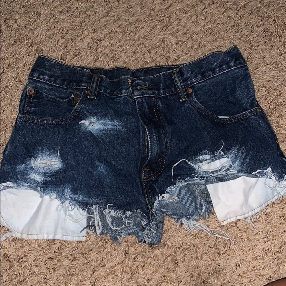 Levi distressed denim shorts